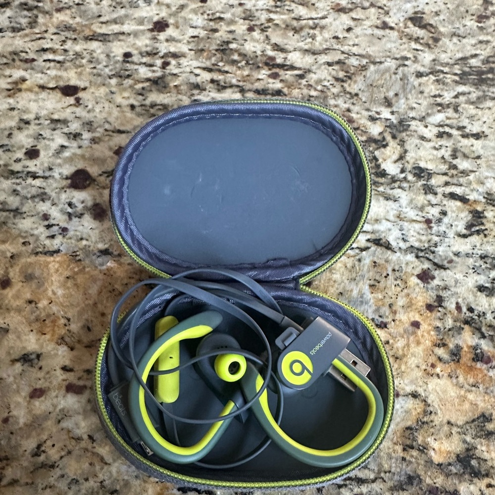 Beats by Dre Lime and Gray Earbud Headphones